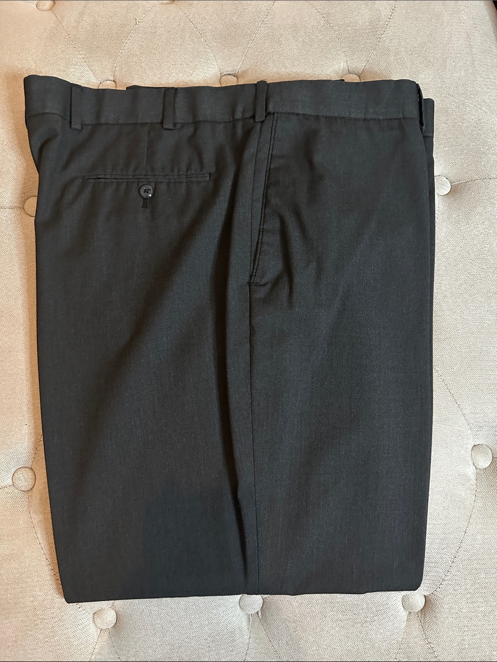 Stafford Black Men's Dress Pants with Subtle Stripe